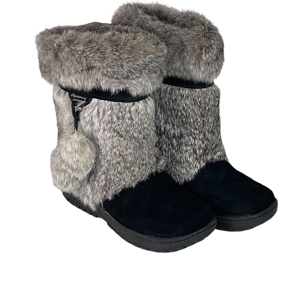 Bearpaw Tama Womens Suede and Fur Water Shedding Mid-Calf Winter Boot